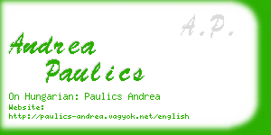 andrea paulics business card